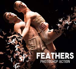 极品PS动作－羽毛散离(新版/含高清视频教程)：Feathers Photoshop Action
